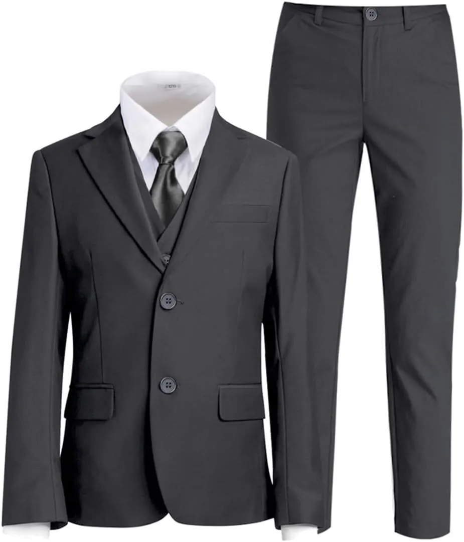 Boys Suit for Kids Tuxedo Suits for Wedding Formal Suit Set Toddler Boy Dress Outfit with Shirt and Tie