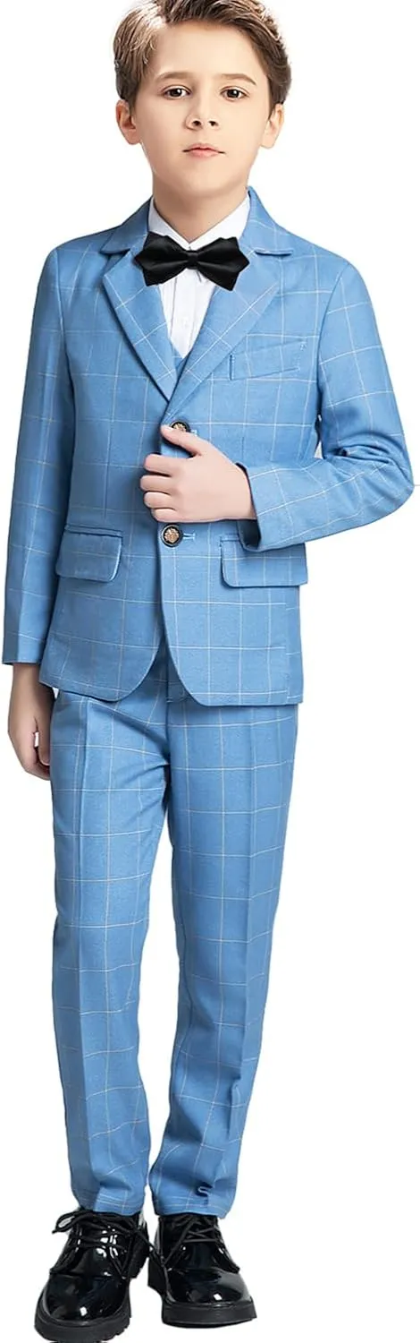 Boys Suit for Kids Tuxedo Suits for Wedding Formal Suit Set Toddler Boy Dress Outfit with Shirt and Tie