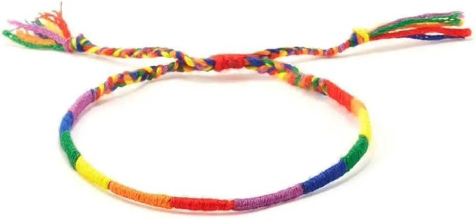 Bracelet Lesbians Rainbow Pride Wristband Woven Adjustable Friendship Jewelry,Colorful Bracelet