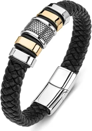 Bracelet Men, Link Bracelet Set Geometric Type Boho Bracelet Pu Leather Men Accessories Jewelry