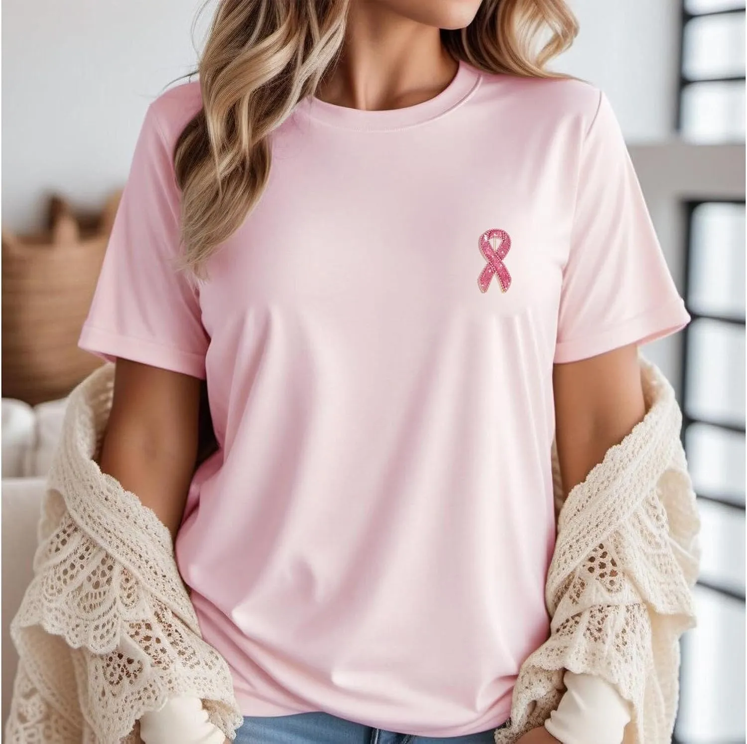 Breast Cancer Awareness Pins Bulk Pink Ribbon Brooches for Women Faith Hope Lapel Pins Breast Cancer Awareness Jewelry Accessories Decorations Charity Public Fundraiser Supplies