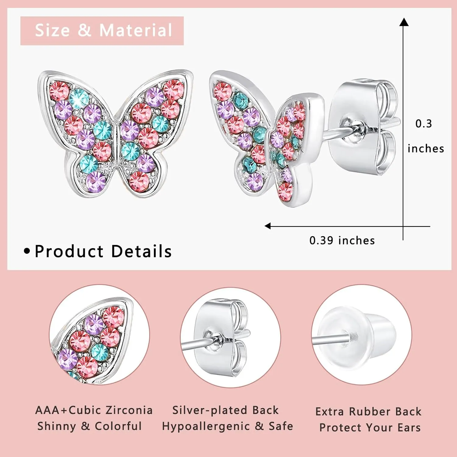 Butterfly Earrings Birthday Easter Christmas Jewelry Gifts for Daughter Granddaughter Niece Butterfly Lover