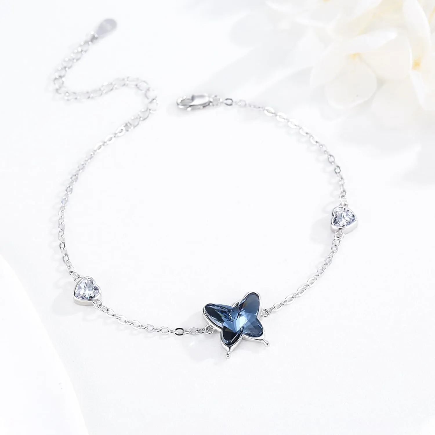 Butterfly/Sea Turtle Bracelet for Women 925 Sterling Silver Animal Bracelet Adjustable Jewelry Graduation Birthday Mothers Day Gifts