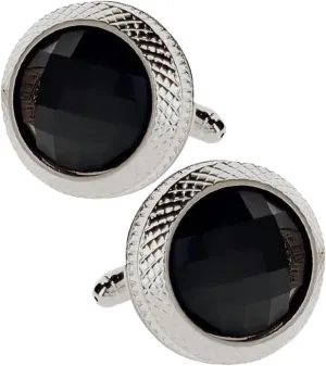 Button Color Stone Cuff Links