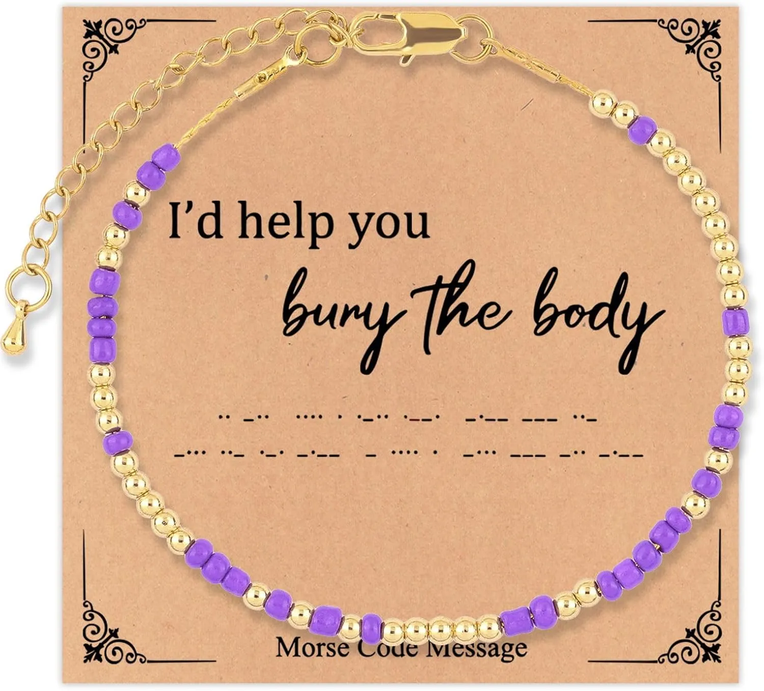 Caiyao I'll Help You Bury the Body Morse Code Bracelet for Women Message Friendship Bracelet Couple Bracelets Birthday Gifts