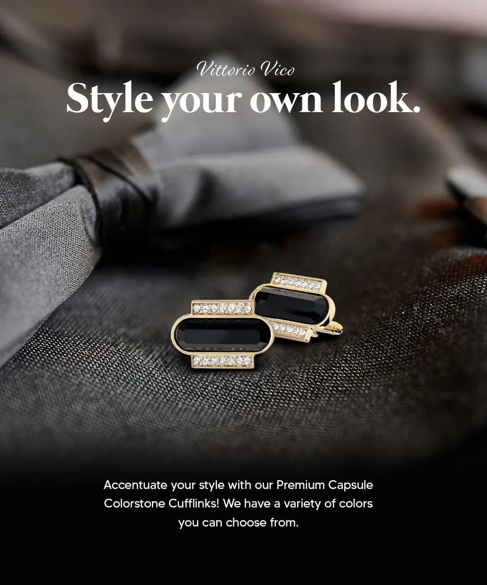 Capsule Color Stone Cuff Links