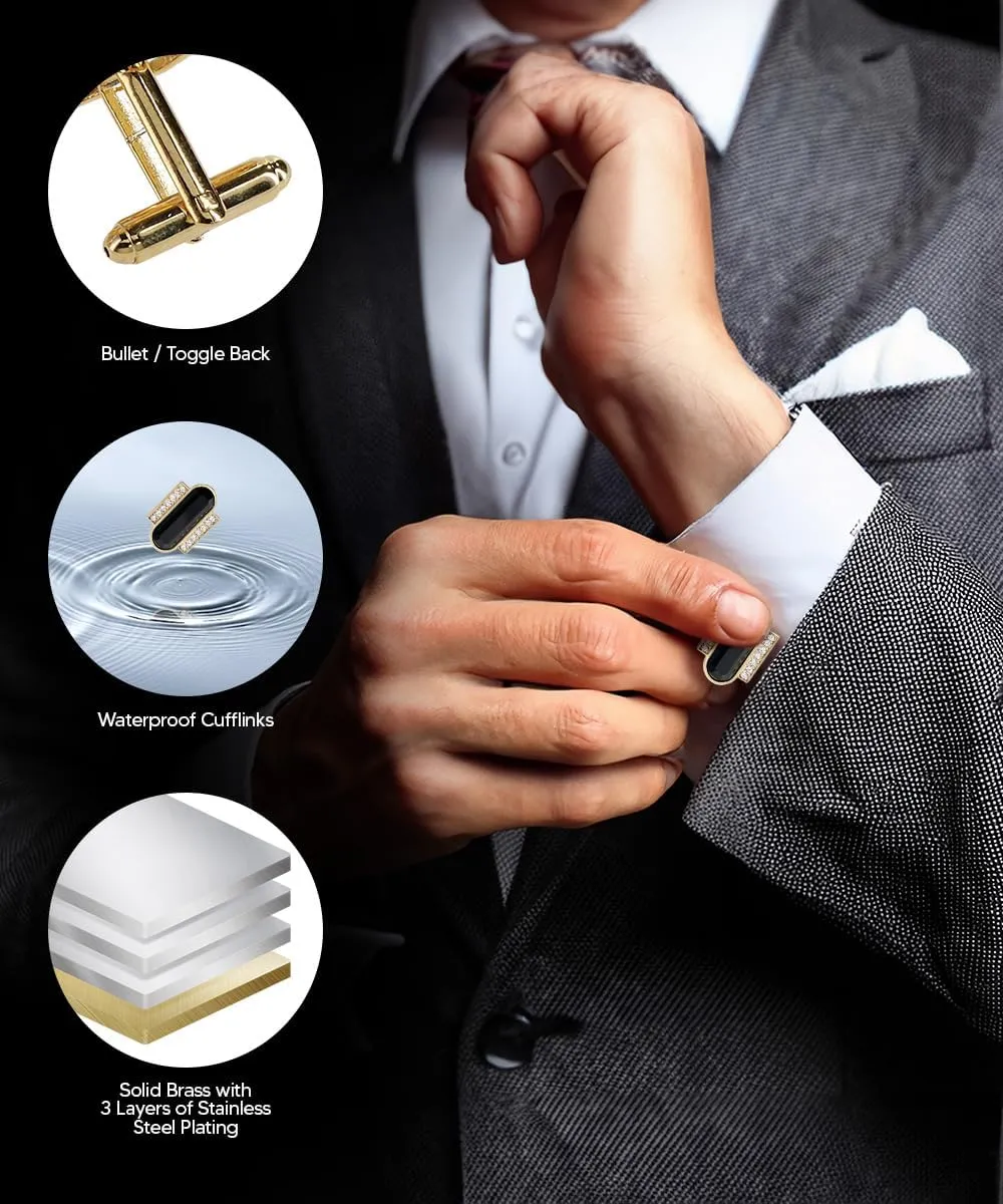 Capsule Color Stone Cuff Links