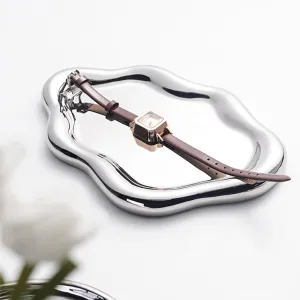 Ceramic Jewelry Dish for Women, Jewelry Tray Trinket Dish, Cloud Jewelry Holder Plate, Watch Keys Tray Ring Dish Holder for Mother's Day/Christmas/Thanksgiving/Birthday Gift(Silver)