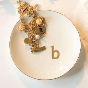 Ceramic Ring Holder for Jewelry, Jewelry Tray, Ring Dish, Aesthetic Room Decor, Engagement Gifts Bride Gifts Wedding Gifts for Women, White, 4.75"(B)