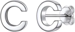 ChicSilver Hypoallergenic 925 Sterling Silver Stud Earrings Simple Tiny Initial Letter A-Z Studs for Women Sensitive Ears (with Gift Box)