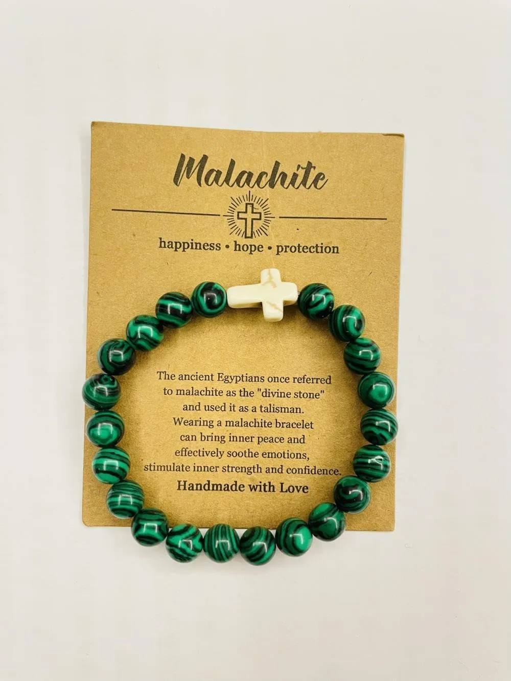 Christian Bracelet Cross Beaded Bracelets Jewelry Natural Healing Stone Inspirational Faith God Stretch Bracelet Religious Jewelry for Women Men