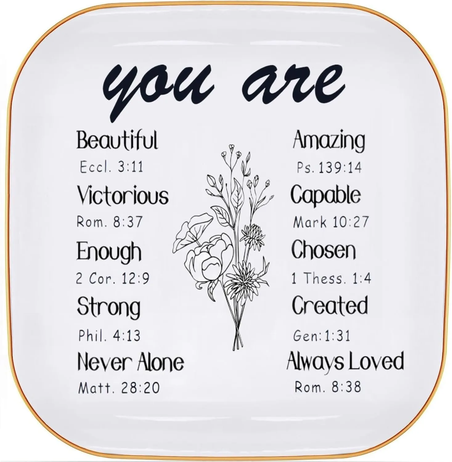 Christian Gifts: Trinket Dish Tray, Religious Catholic Spiritual Gifts - Bible Verse Gifts for Christian Women & Teen Girls - Birthday, Christmas Ring Dish Jewelry Tray Gift