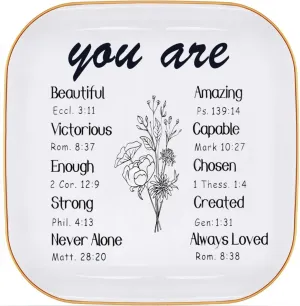 Christian Gifts: Trinket Dish Tray, Religious Catholic Spiritual Gifts - Bible Verse Gifts for Christian Women & Teen Girls - Birthday, Christmas Ring Dish Jewelry Tray Gift