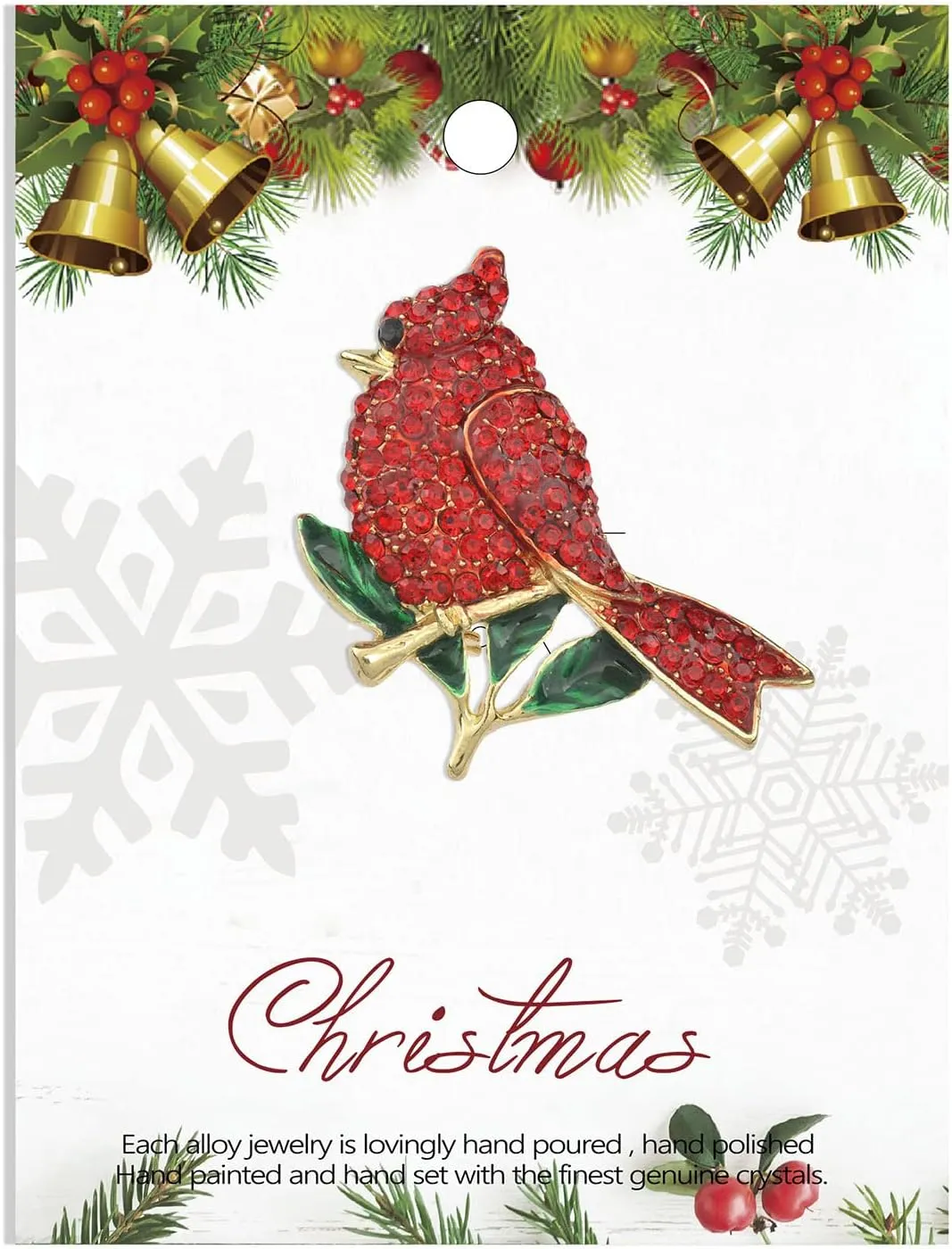 Christmas Brooches and Pins for Women Girls Rhinestone Crystal Vintage Christmas Brooch Cute Deer Snowman Bells Christmas Tree Cardinal Bird Pins Christmas Jewelry Holiday Gifts