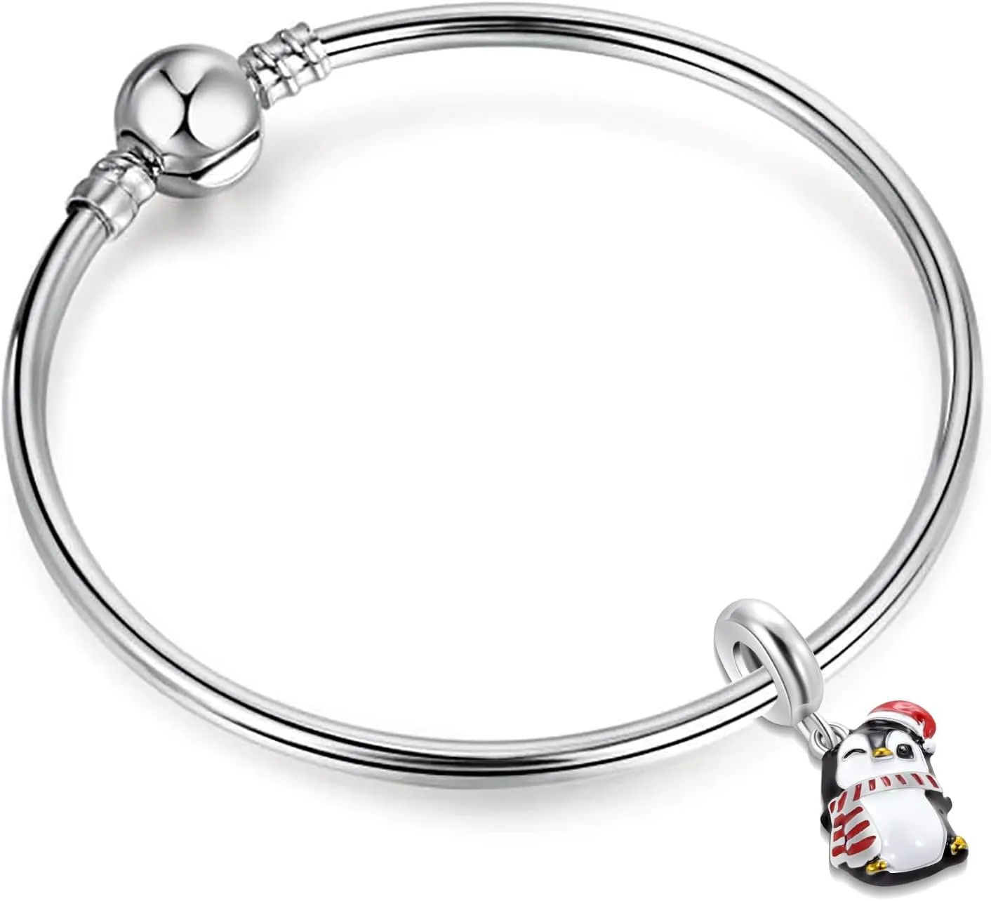 Christmas Penguin Snowman Gingerbread Man Candy Deer Egg Charm for European Bracelet Gift