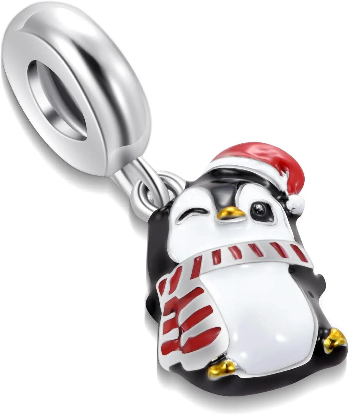 Christmas Penguin Snowman Gingerbread Man Candy Deer Egg Charm for European Bracelet Gift
