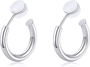 Chunky Gold Clip On Hoop Earrings for Women 14K Gold Plated Non Pierced Tube Hoops Hypoallergenic Adjustable No Piercing Fake Earrings