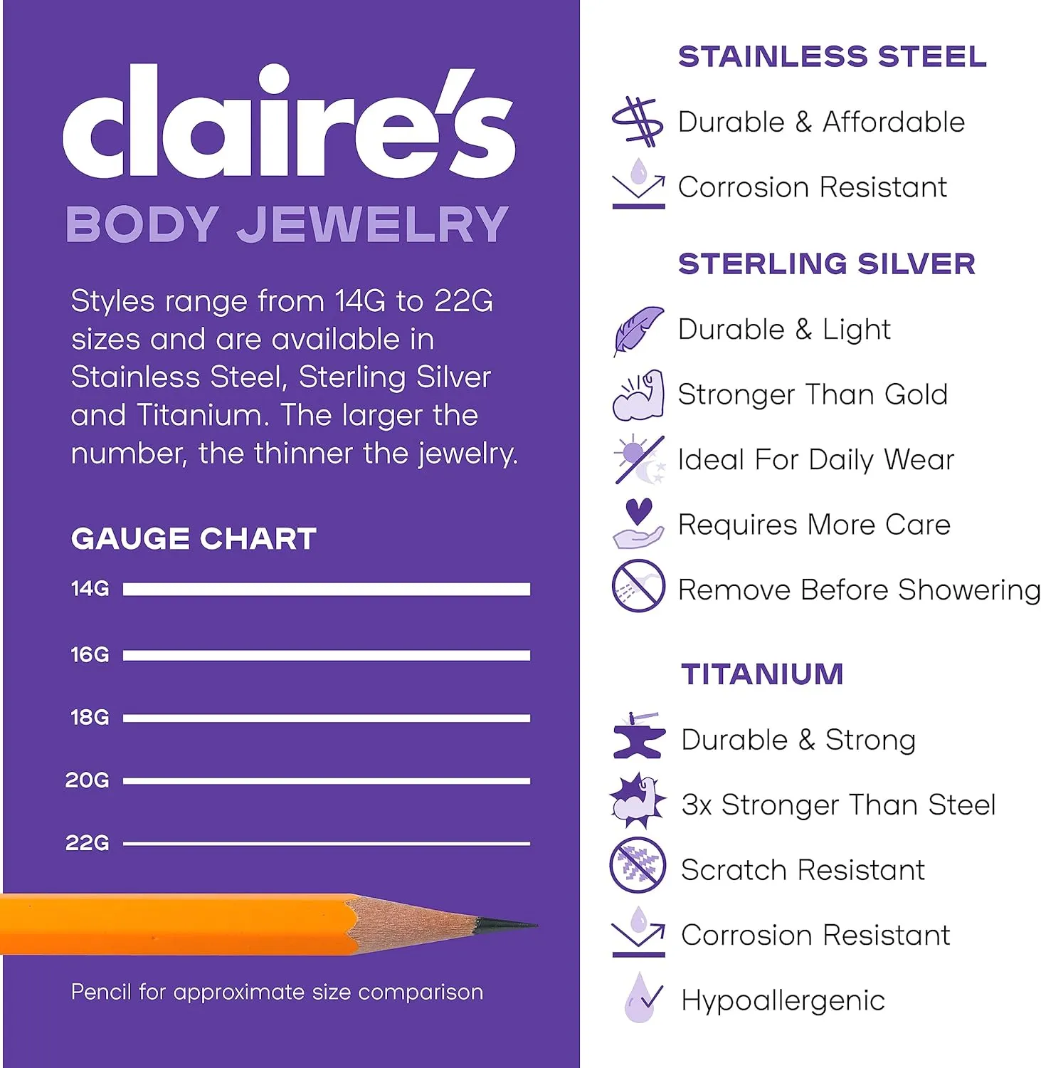 Claire's Gold-Plated Nose Ring with Dainty Gem Accents, Hypoallergenic Stainless Steel for Sensitive Skin