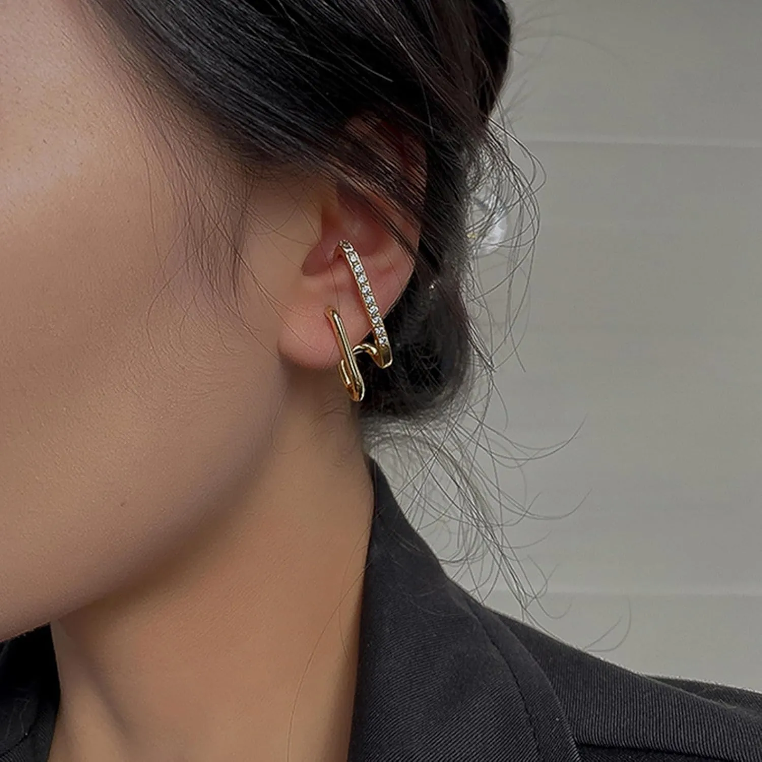 Claw Earrings for Women Double Hoop Earrings for Single Piercing Sparkle Claw Earring Ear Cuff Earring Jewelry