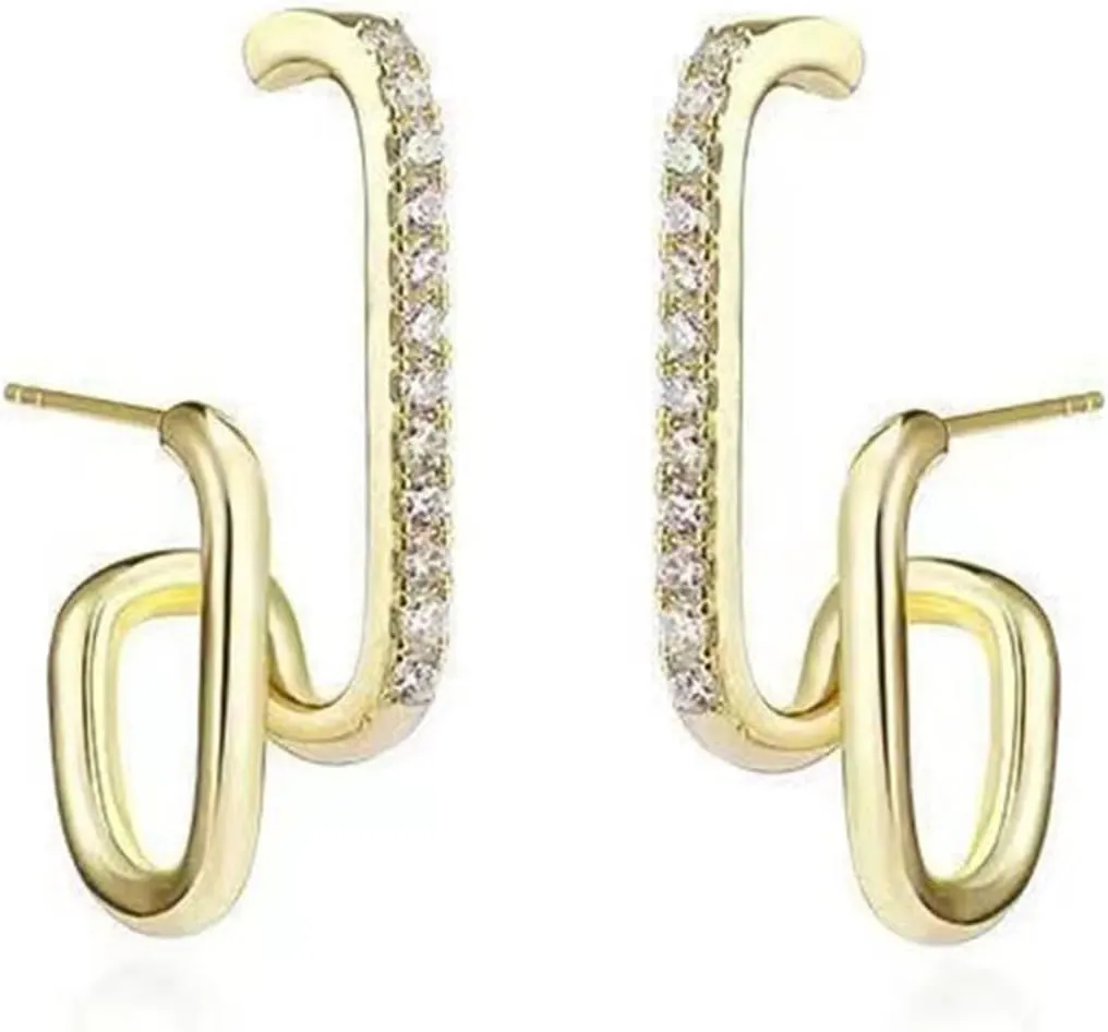 Claw Earrings for Women Double Hoop Earrings for Single Piercing Sparkle Claw Earring Ear Cuff Earring Jewelry