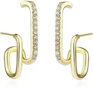 Claw Earrings for Women Double Hoop Earrings for Single Piercing Sparkle Claw Earring Ear Cuff Earring Jewelry
