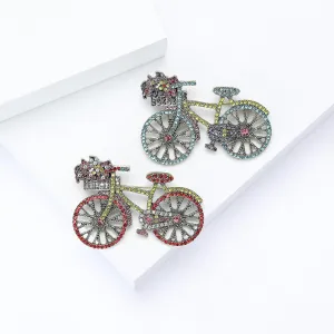 coadipress Rhinestone Creative Bicycles Brooch Pin for Women Vintage Brooch Rhinestone Brooch Elegant Colorful Brooch Pin Classic Decorative Wedding Fashion Jewelry Gift