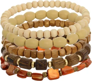 Coiris Multi Layers Seed Beads Wide Bangle Strand Bracelet for Women (BR1167)