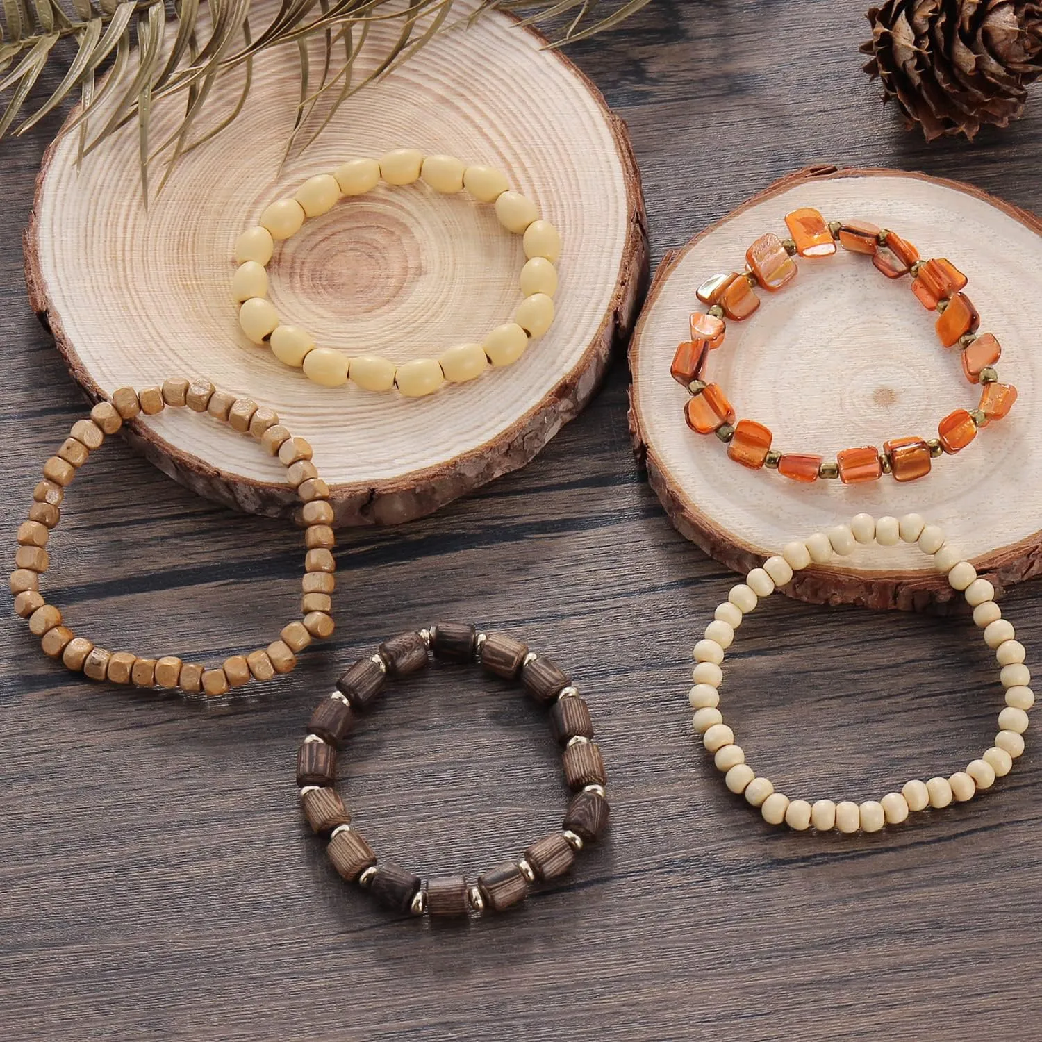 Coiris Multi Layers Seed Beads Wide Bangle Strand Bracelet for Women (BR1167)