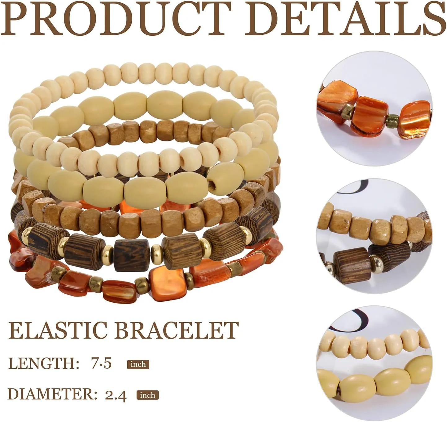 Coiris Multi Layers Seed Beads Wide Bangle Strand Bracelet for Women (BR1167)