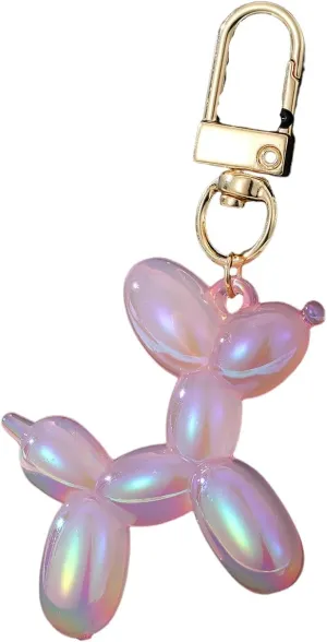 COLORFUL BLING Jelly Balloon Dog Keychain Accessories Backpack Pendant for Women