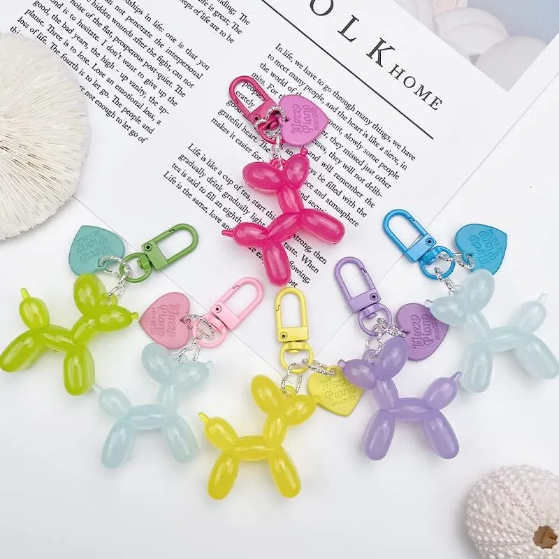 COLORFUL BLING Jelly Balloon Dog Keychain Accessories Backpack Pendant for Women