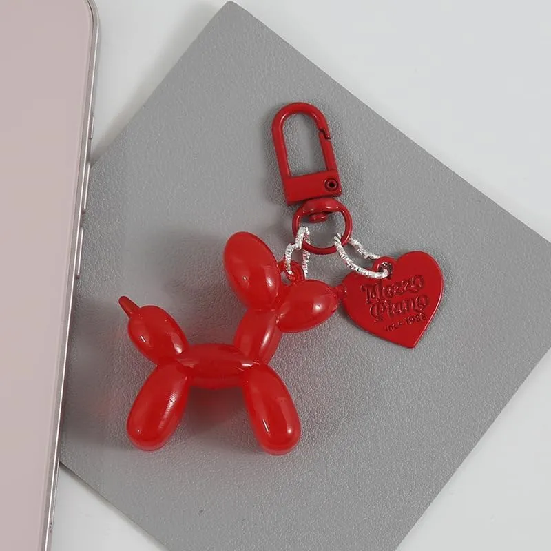 COLORFUL BLING Jelly Balloon Dog Keychain Accessories Backpack Pendant for Women