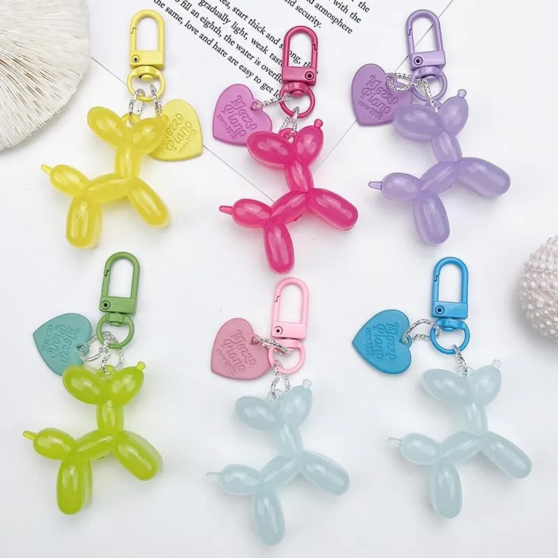 COLORFUL BLING Jelly Balloon Dog Keychain Accessories Backpack Pendant for Women