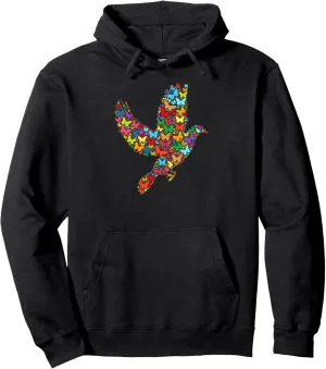 Colorful Butterfly Lover Men Women Girls Kids Bird Watching Pullover Hoodie