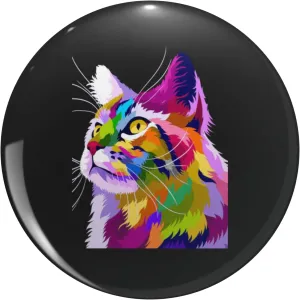 Colorful Cat With Pop Art Lapel Pin Cute Brooch Pins Badges