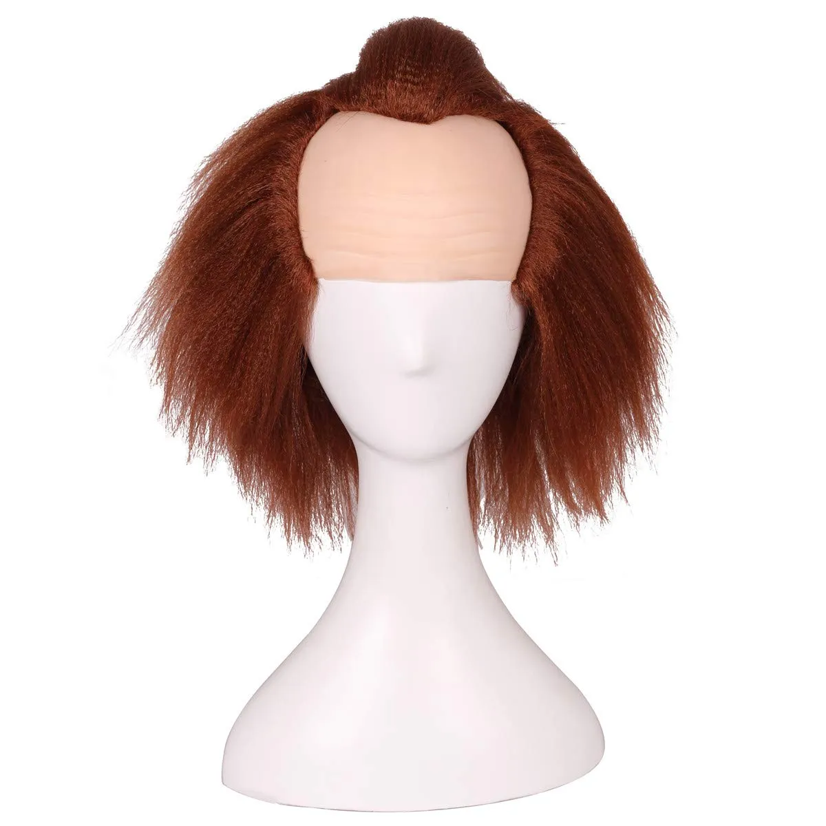 ColorGround Kids Size Prestyled Brown Bald Wig for Halloween and Cosplay