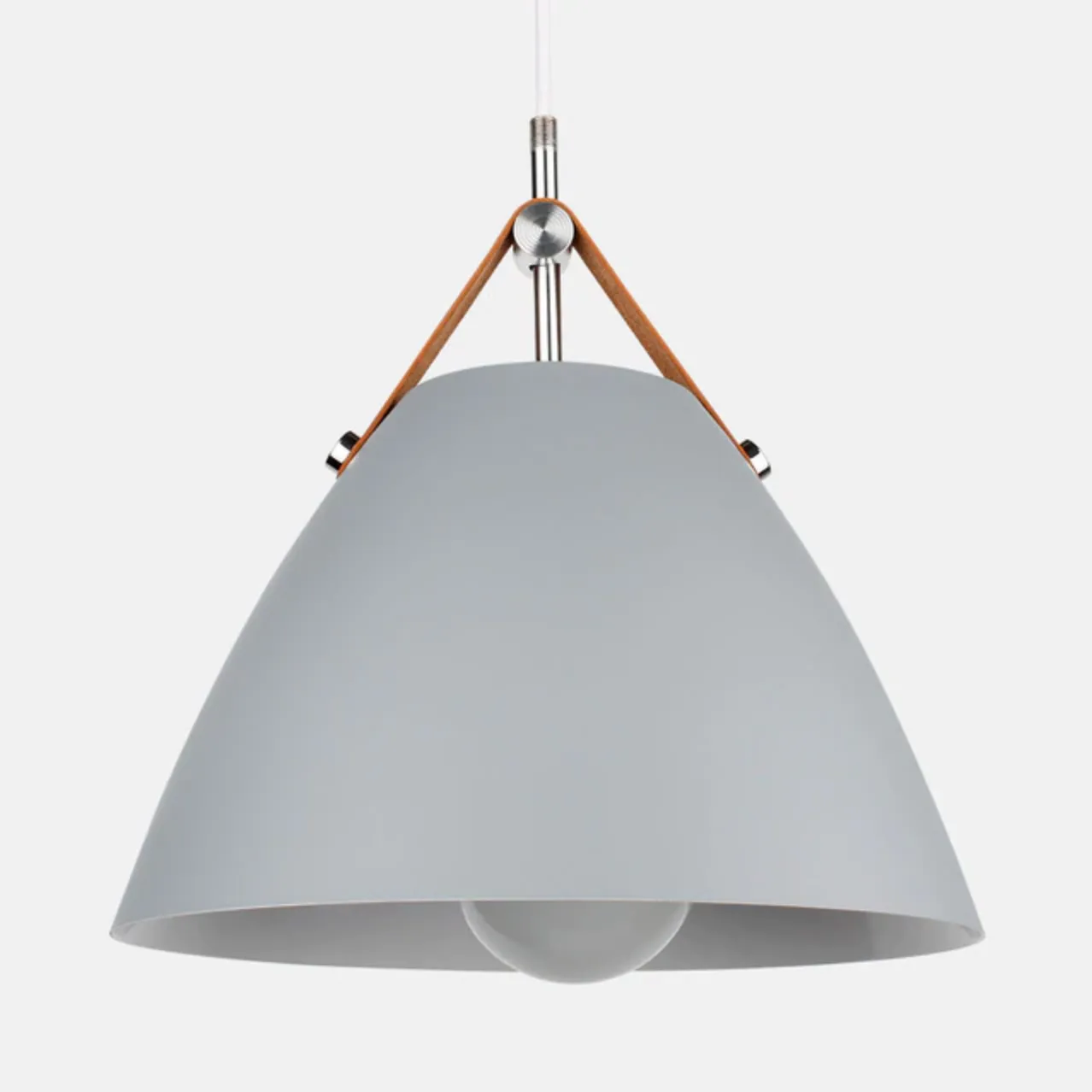 Cone Pendant Light with Faux Leather Strap