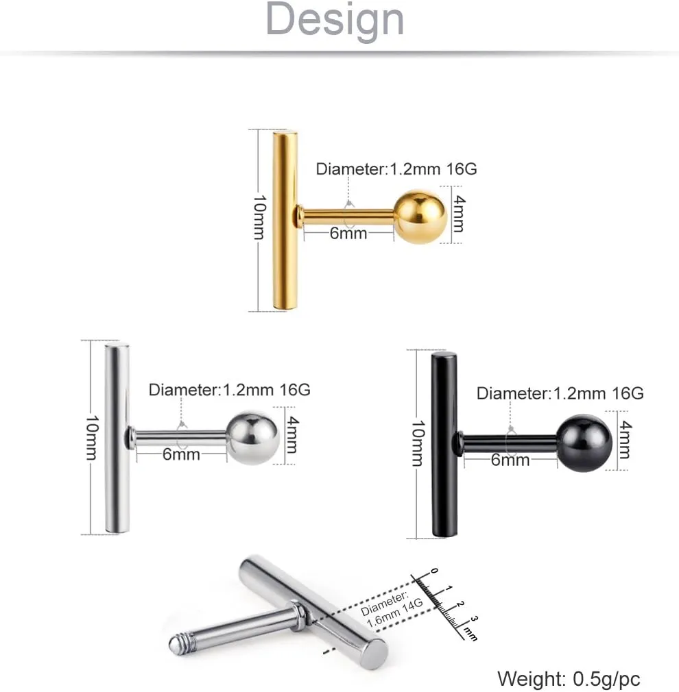 Cottvott Stainless Steel Line Stick Simple Studs Earrings for Women