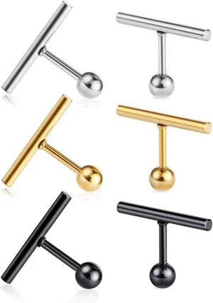 Cottvott Stainless Steel Line Stick Simple Studs Earrings for Women