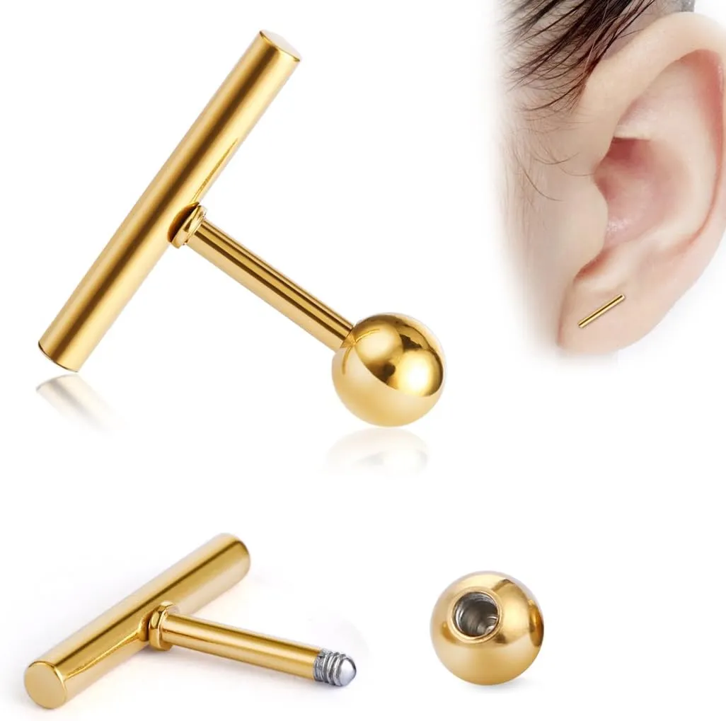 Cottvott Stainless Steel Line Stick Simple Studs Earrings for Women