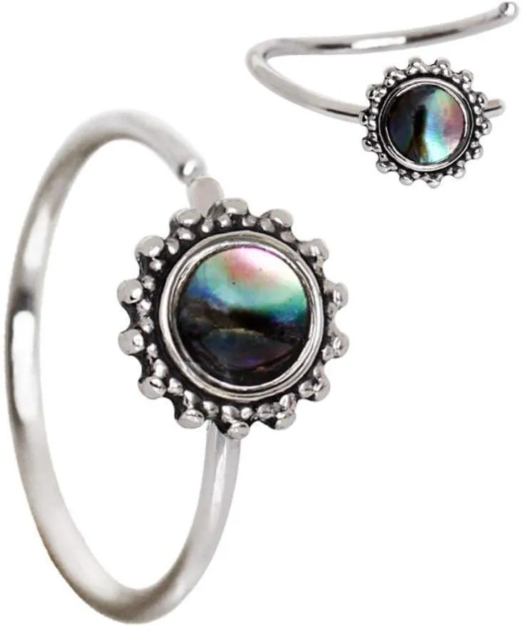 Covet Jewelry 316L Stainless Steel Abalone Shell Charm Nose Hoop/Cartilage Earring