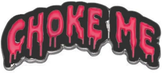 Creative Enamel Halloween Brooch Pin for Women Girls Fashion Silver Pink Choke Me Statement Badge Brooches Lapel Pins Cute Cosplay Party Dress Accessories BFF Jewelry Gift