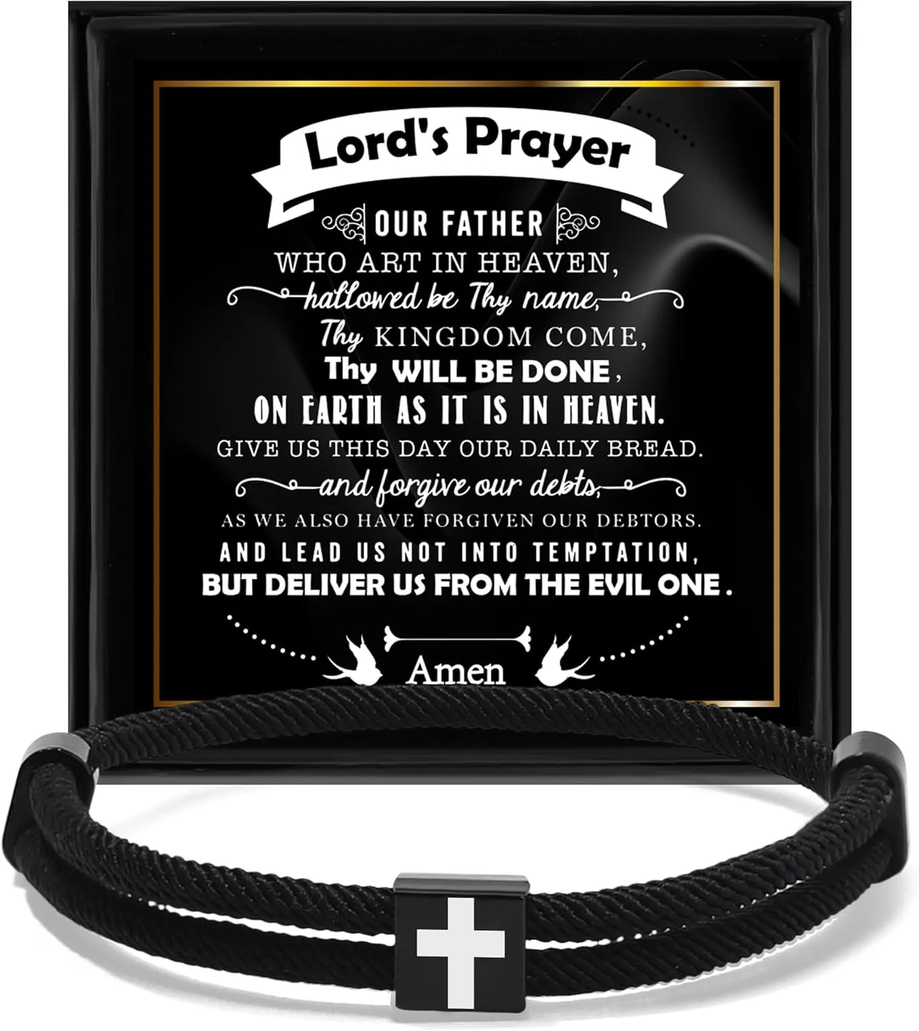 Cross Bracelet for Men Braided Rope String Adjustable Knot Bracelets Inspirational Religious Christian Baptism Confirmation First Communion Easter Bible Verse Jewelry