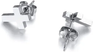 Cross Stud Earring for Women Men Dainty Small Cross Earrings Minimalist Simple Gold Silver Black Religious Faith Cross Studs