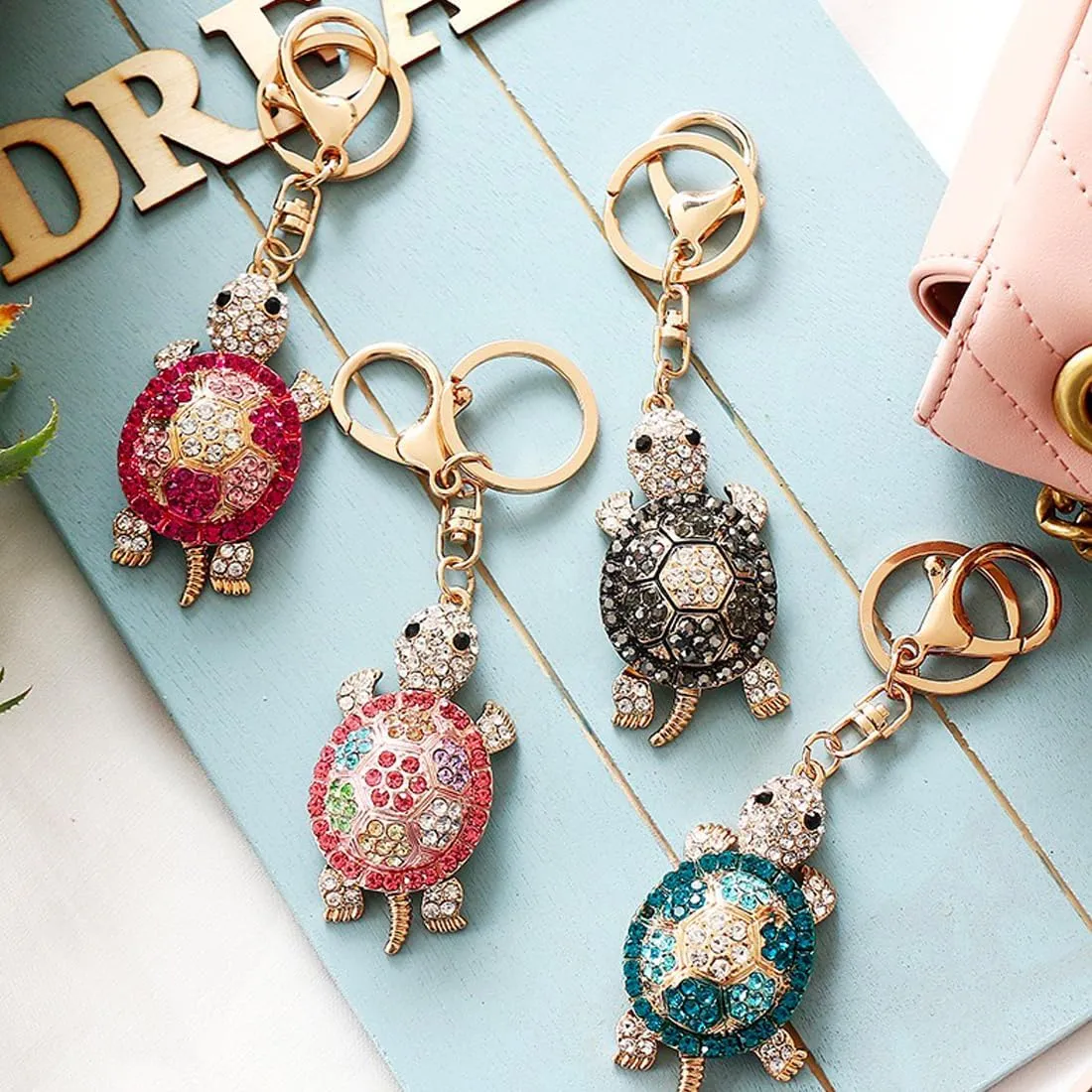 Crystal Rhinestone Koala/Peacock/Butterfly/Owl Keychain, Cute Animal Key Chains for Girls Backpack, Car Keys, Purse