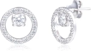 Cubic Zirconia Earrings with CZ Stud Center | 925 Sterling Silver CZ Stud Earrings for Women | Hypoallergenic Anti Tarnishing Womens Earrings by MAX   STONE