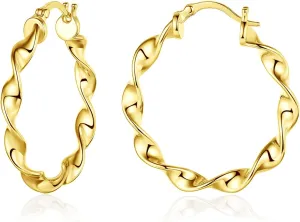 Cubic Zirconia Hoop Earrings for Women - Love Interlocking links, Heart CZ, Twisted Huggie,Wave Hoop Earrings, Sterling Silver Post Earrings for Jewelry Gift