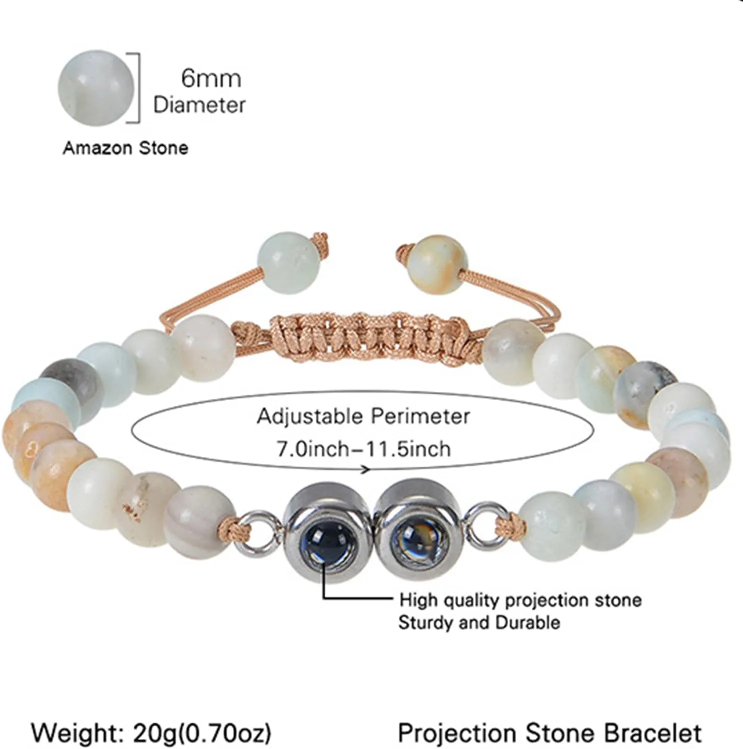 Custom Bracelet with Picture Inside Personalized Projection Bracelets with Photos Memorial Gifts for Couples/Women/Men Mothers Day Fathers Day Birthday Anniversary