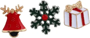 Cute Cartoon Brooch Pin Set 3 Pieces Women's Xmas Brooch for Girls Fashion Jewelry for Daily Wear