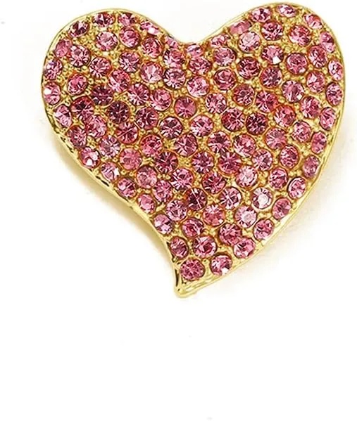 Cute CZ Heart Brooch Pin for Women Teen Girls Elegant Crystal Rhinestone Hearts Lapel Pins Dance Party Wedding Jewelry Dress Suit Clothes Accessorie for Her Wife Daughter Birthday